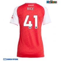 Camisa de Futebol Arsenal Declan Rice #41 Equipamento Principal Mulheres 2025-26 Manga Curta